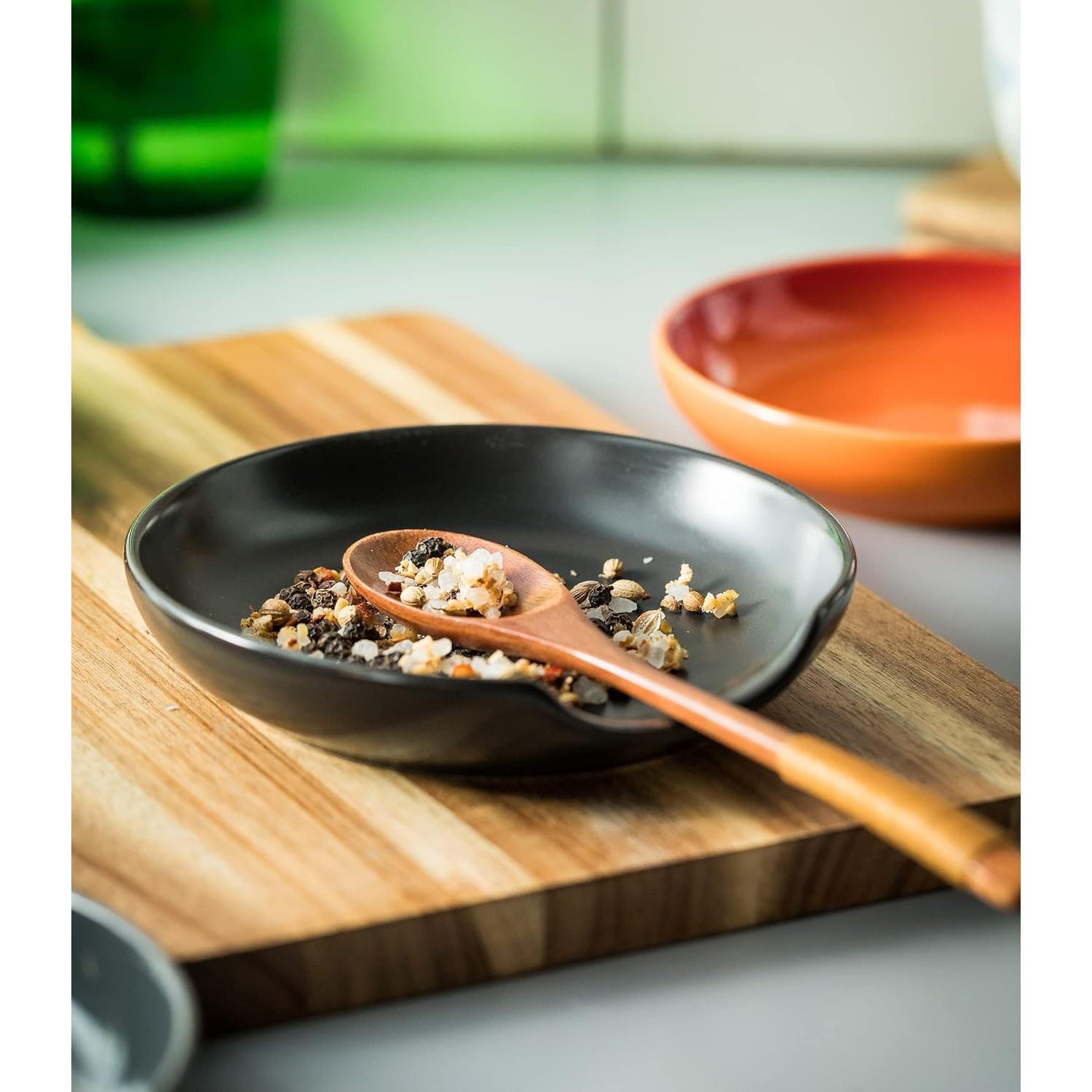 Soporte para Cucharas de Cocina LYEOBOH Cerámica Negro 12.7 cm