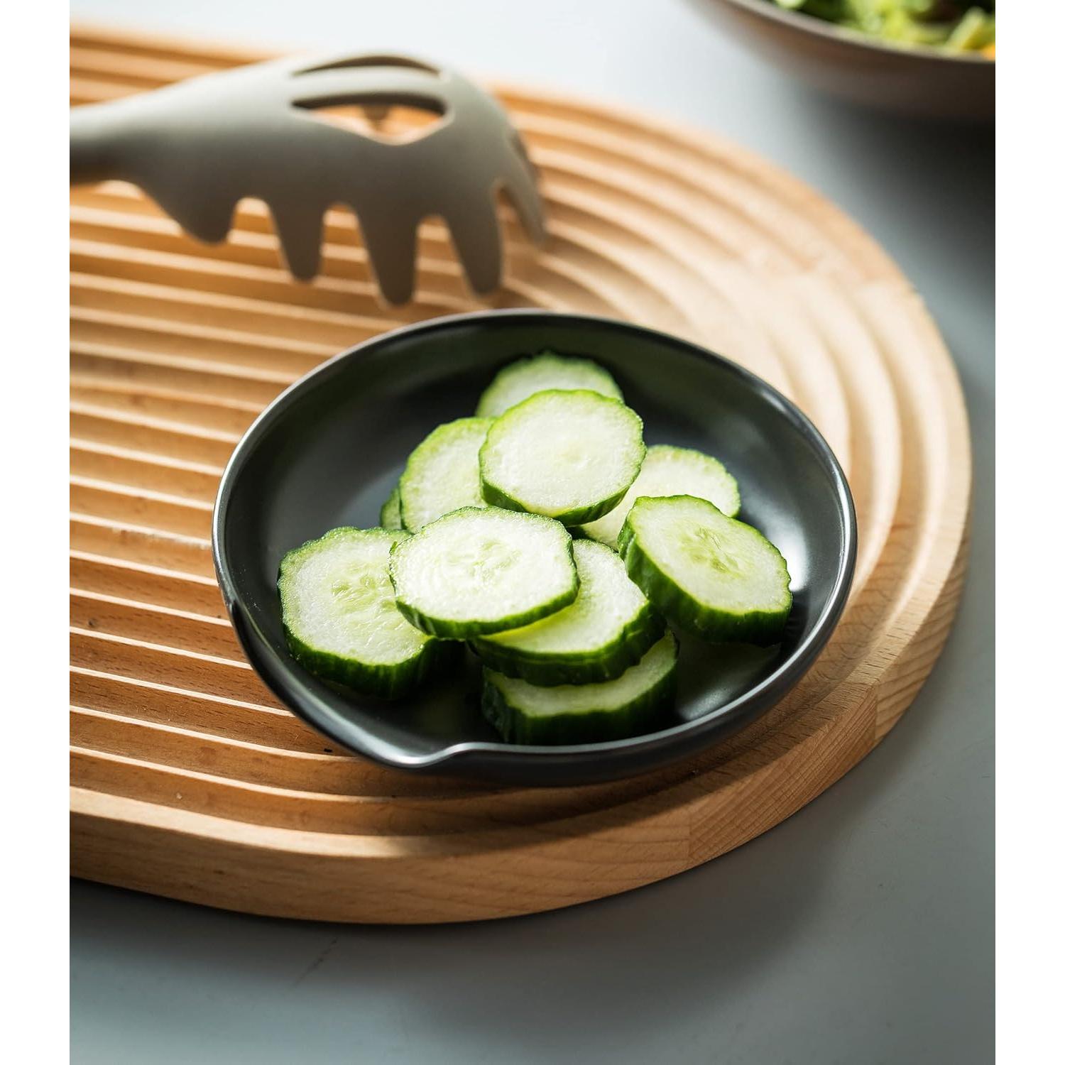 Soporte para Cucharas de Cocina LYEOBOH Cerámica Negro 12.7 cm