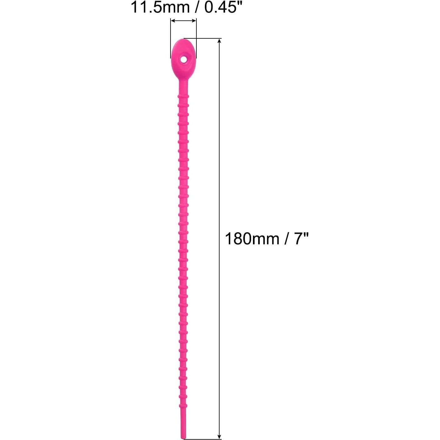 Sujetadores de Cable de Silicona MECCANIXITY 20 Pcs 18 cm Fucsia