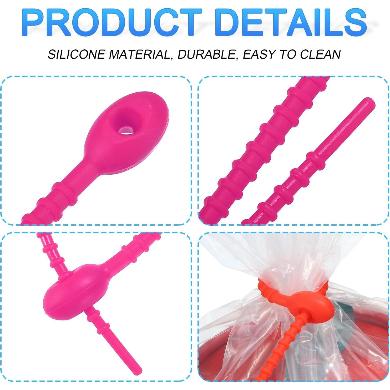 Sujetadores de Cable de Silicona MECCANIXITY 20 Pcs 18 cm Fucsia