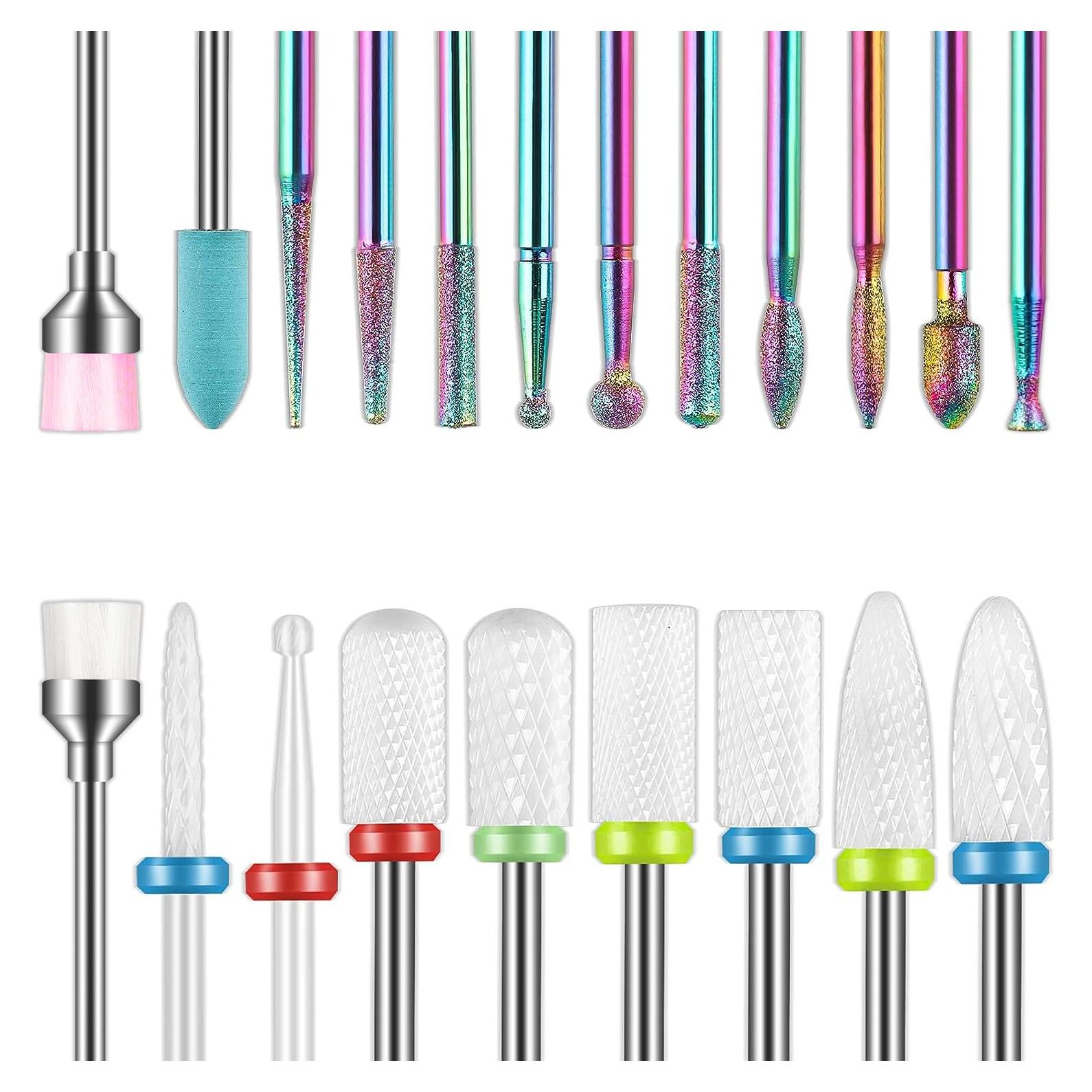 Juego de Brocas para Uñas Depvko 21 Piezas Cerámica 2.38 cm