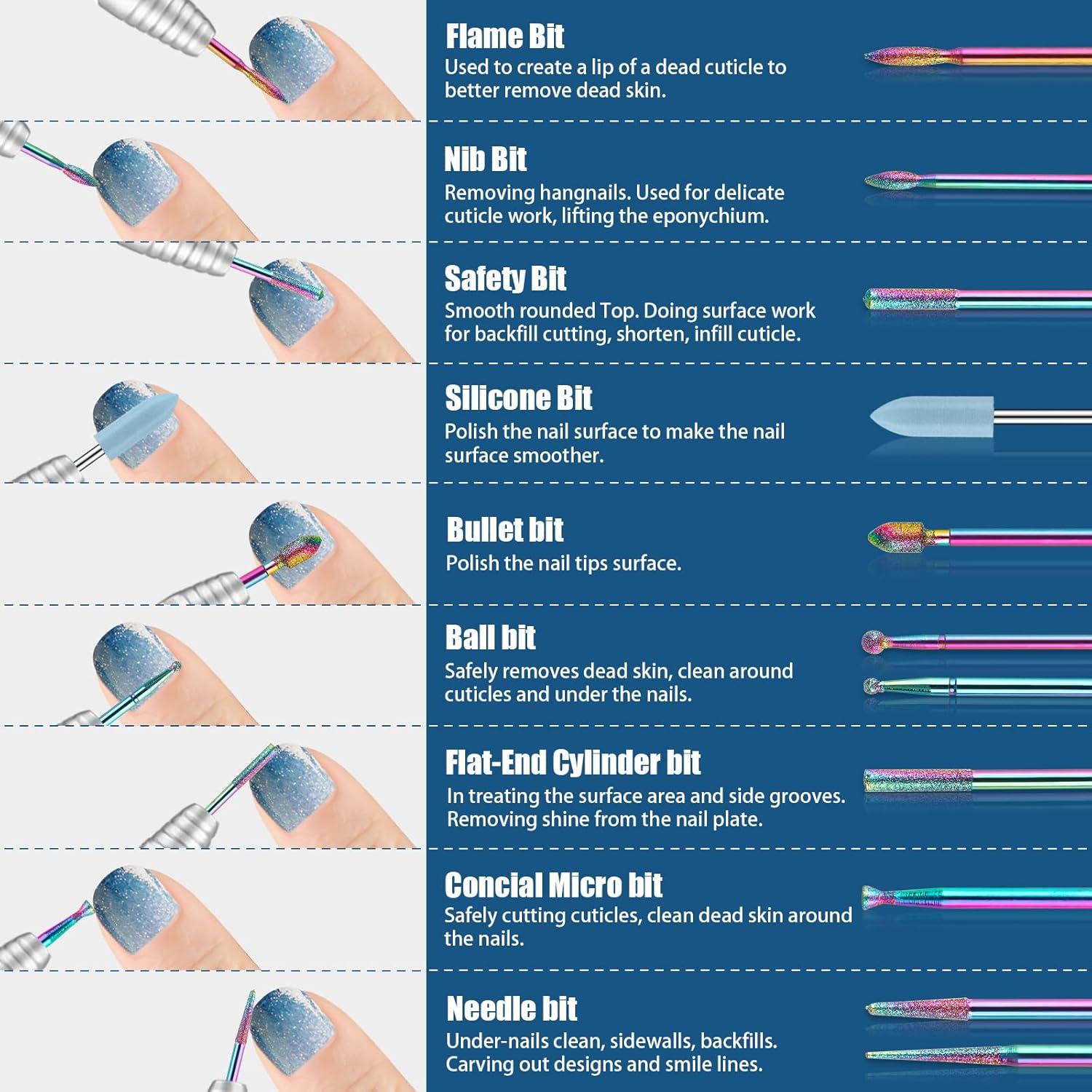 Juego de Brocas para Uñas Depvko 21 Piezas Cerámica 2.38 cm