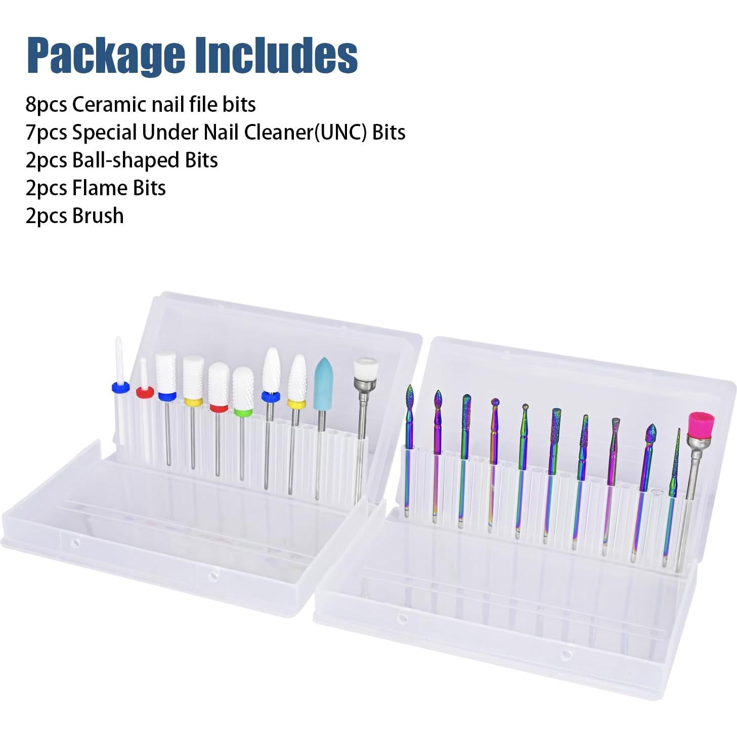 Juego de Brocas para Uñas Depvko 21 Piezas Cerámica 2.38 cm