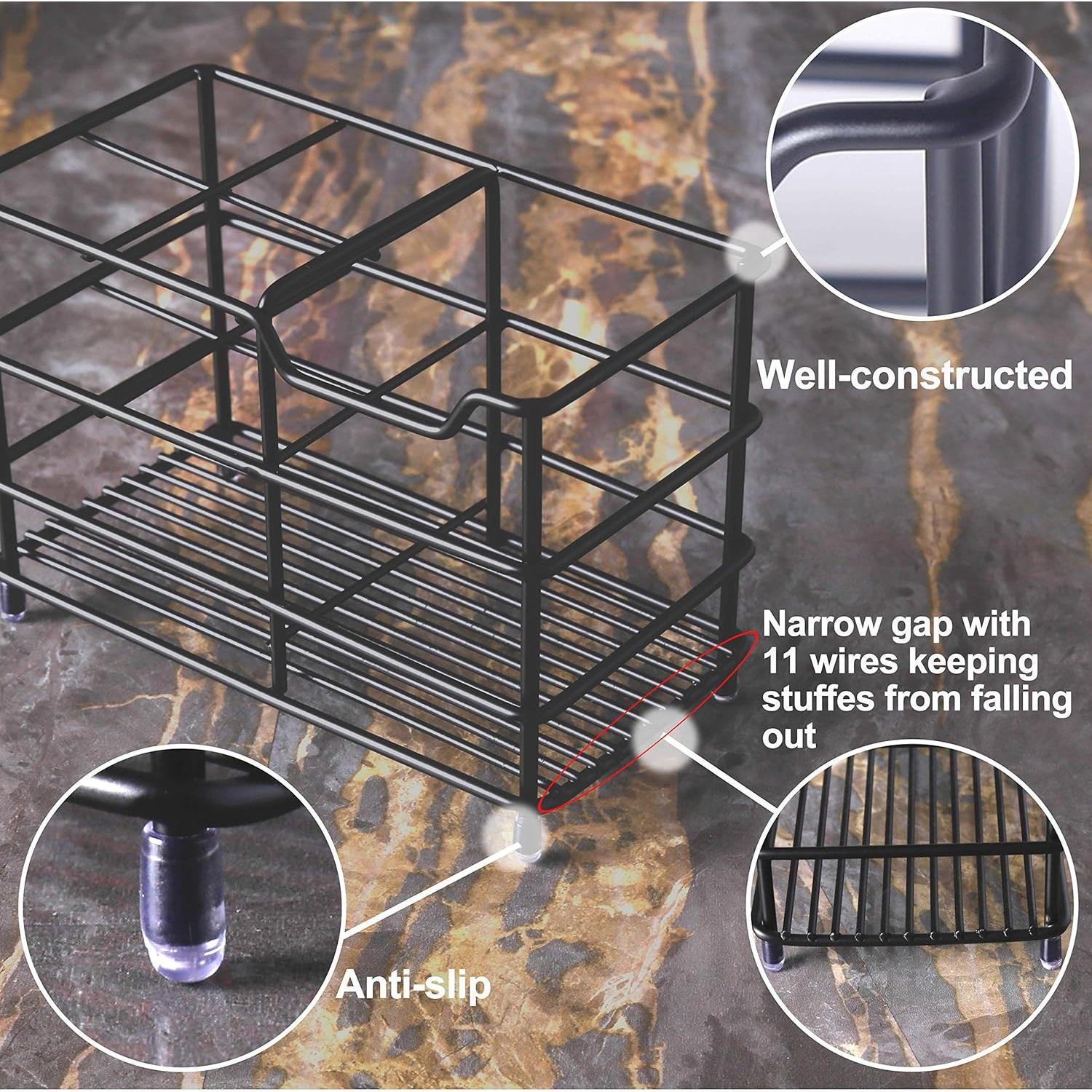 Soporte para Cepillos de Dientes Dseap Acero Inoxidable Negro 15x8x10cm