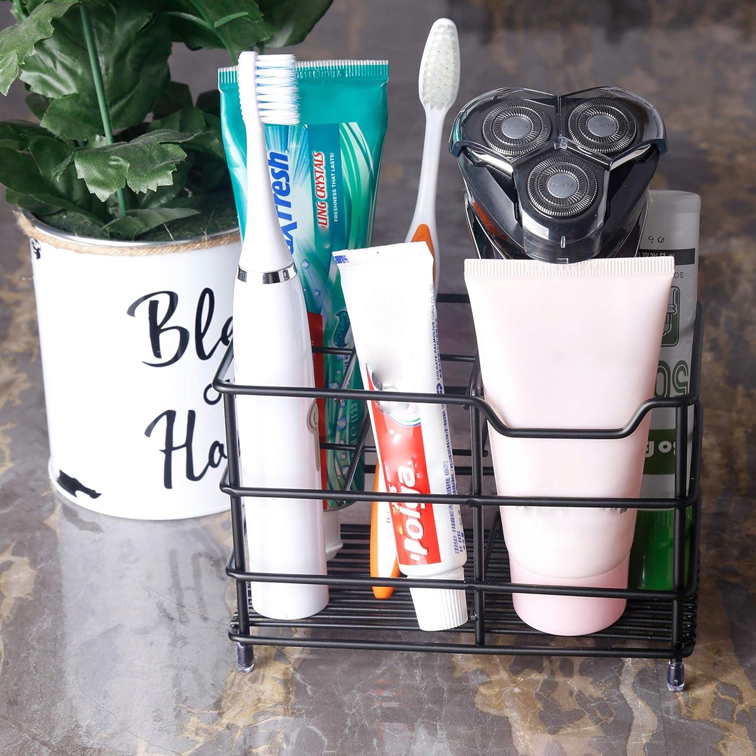 Soporte para Cepillos de Dientes Dseap Acero Inoxidable Negro 15x8x10cm