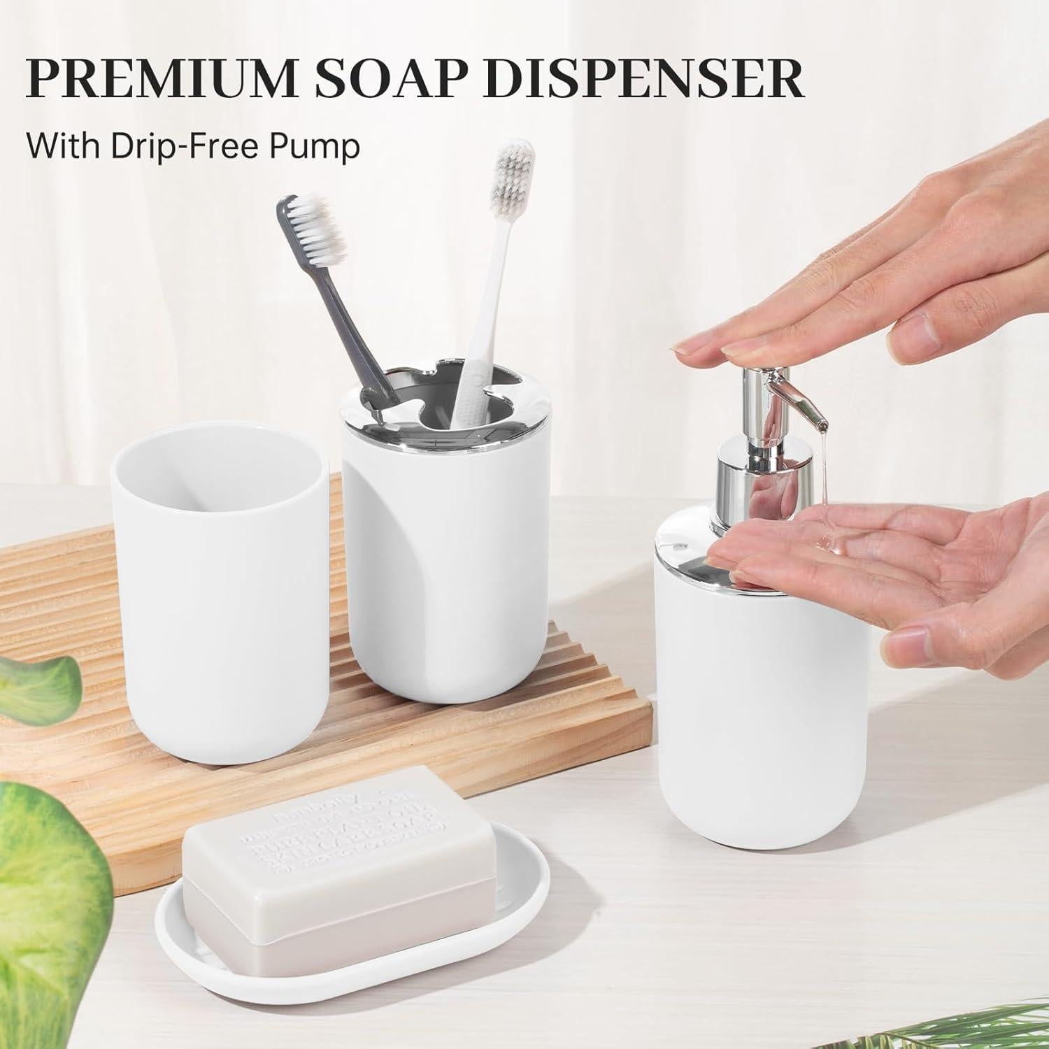 Juego de Accesorios de Baño RRM 4 Piezas Blanco Compacto