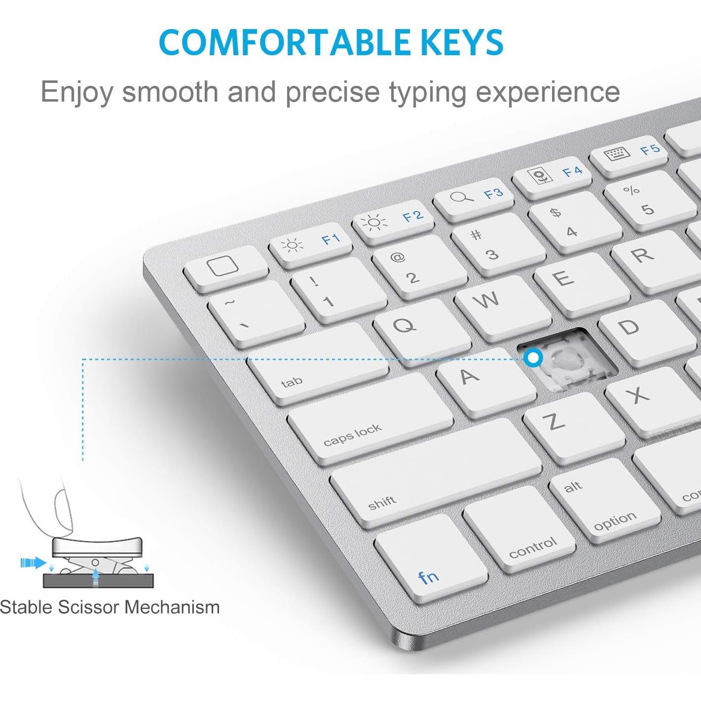 Teclado Bluetooth OMOTON para iPad 10.2 y Pro, Blanco