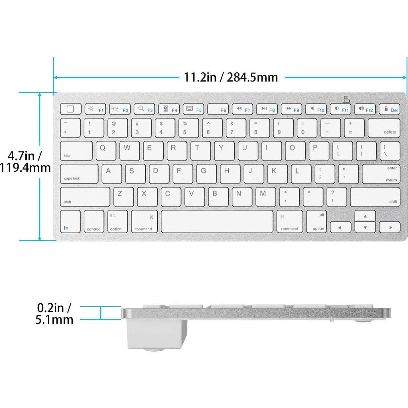 Teclado Bluetooth OMOTON para iPad 10.2 y Pro, Blanco