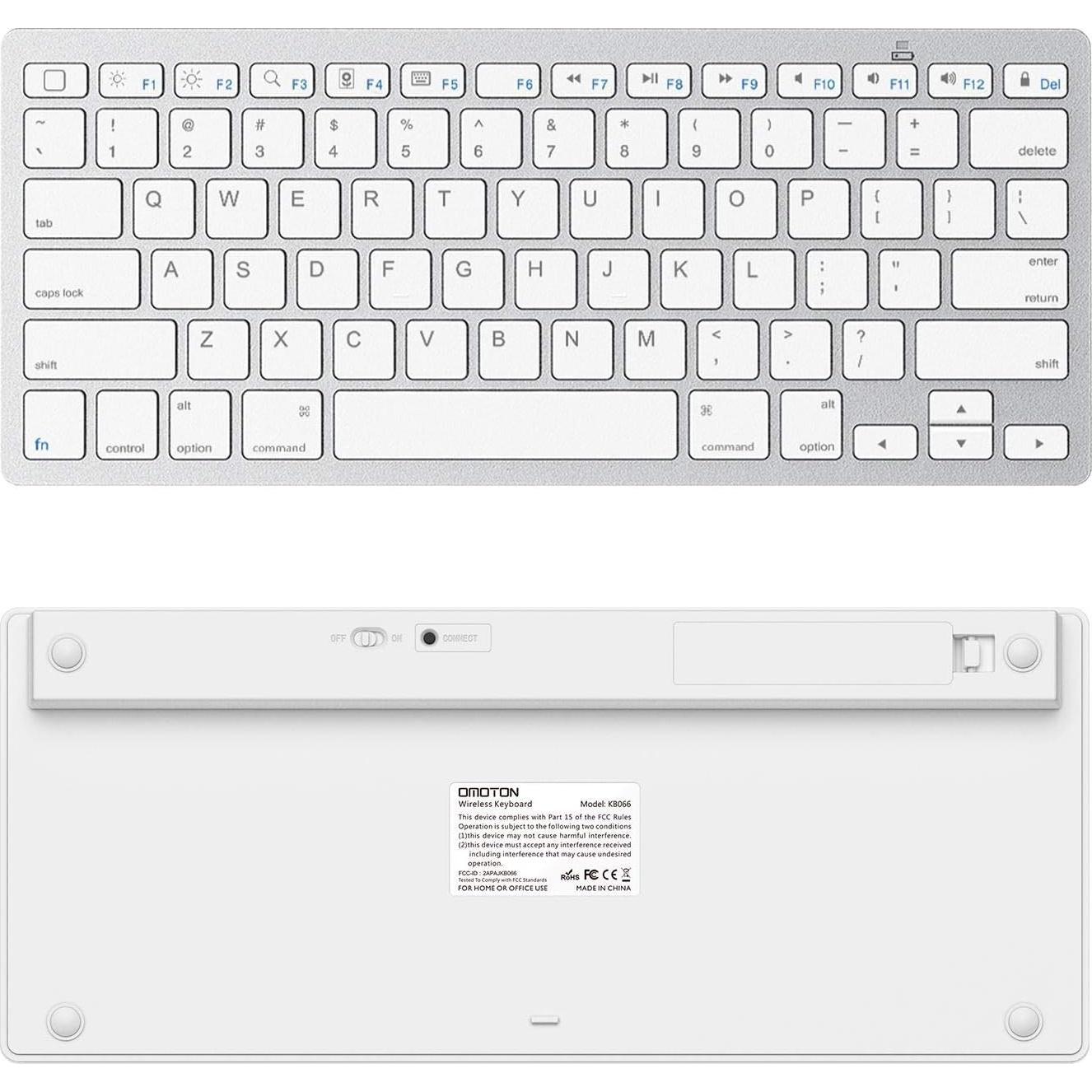 Teclado Bluetooth OMOTON para iPad 10.2 y Pro, Blanco