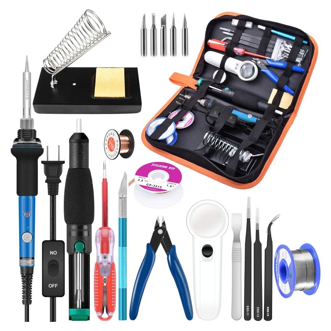 Kit de Soldador 60W Handskit 21-en-1 con Accesorios