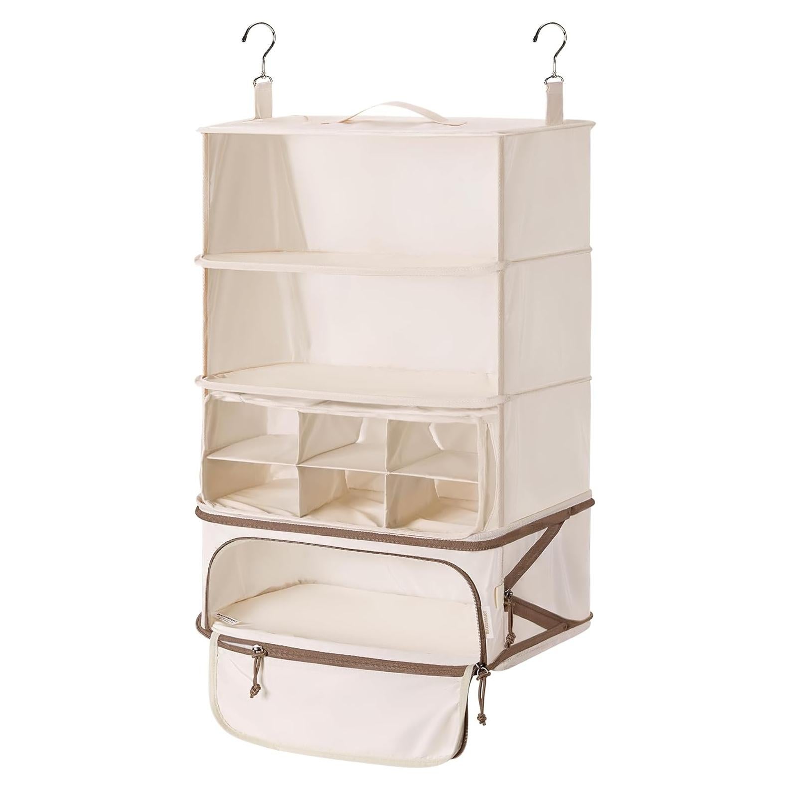 Cubos de Empaque Colgantes BAGSMART 4 Estantes Beige 30x30x60cm