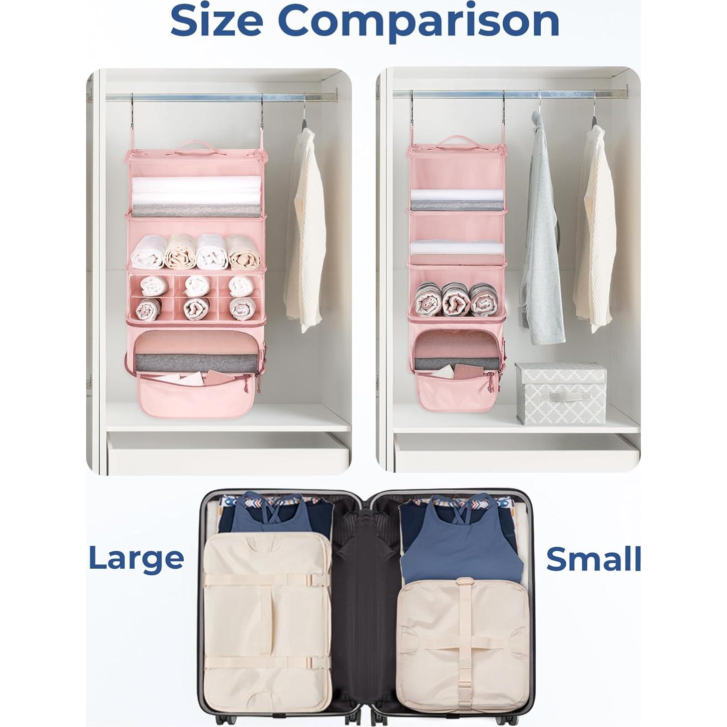 Cubos de Empaque Colgantes BAGSMART 4 Estantes Beige 30x30x60cm