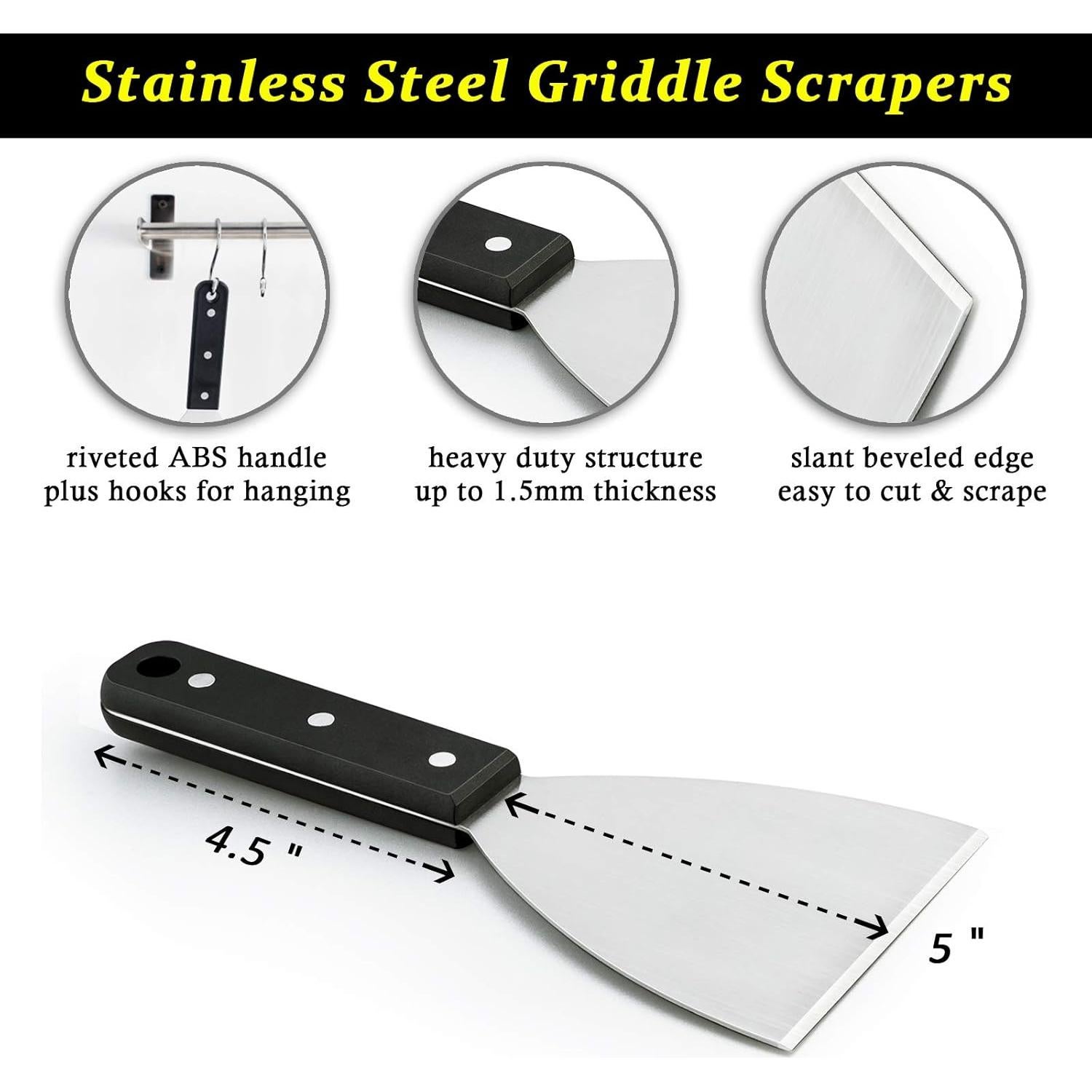 Raspador de Plancha HaSteeL 2 Pcs Acero Inoxidable 24.13cm