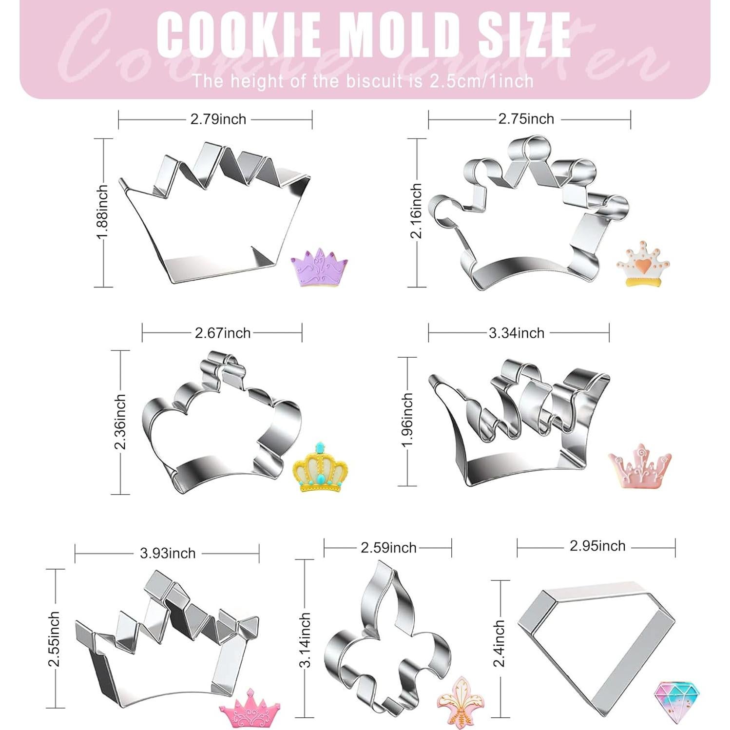 Cortador de Galletas de Corona ZADE - Acero Inoxidable 7 Piezas