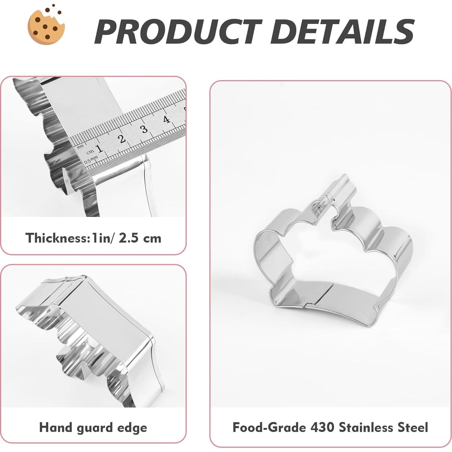 Cortador de Galletas de Corona ZADE - Acero Inoxidable 7 Piezas