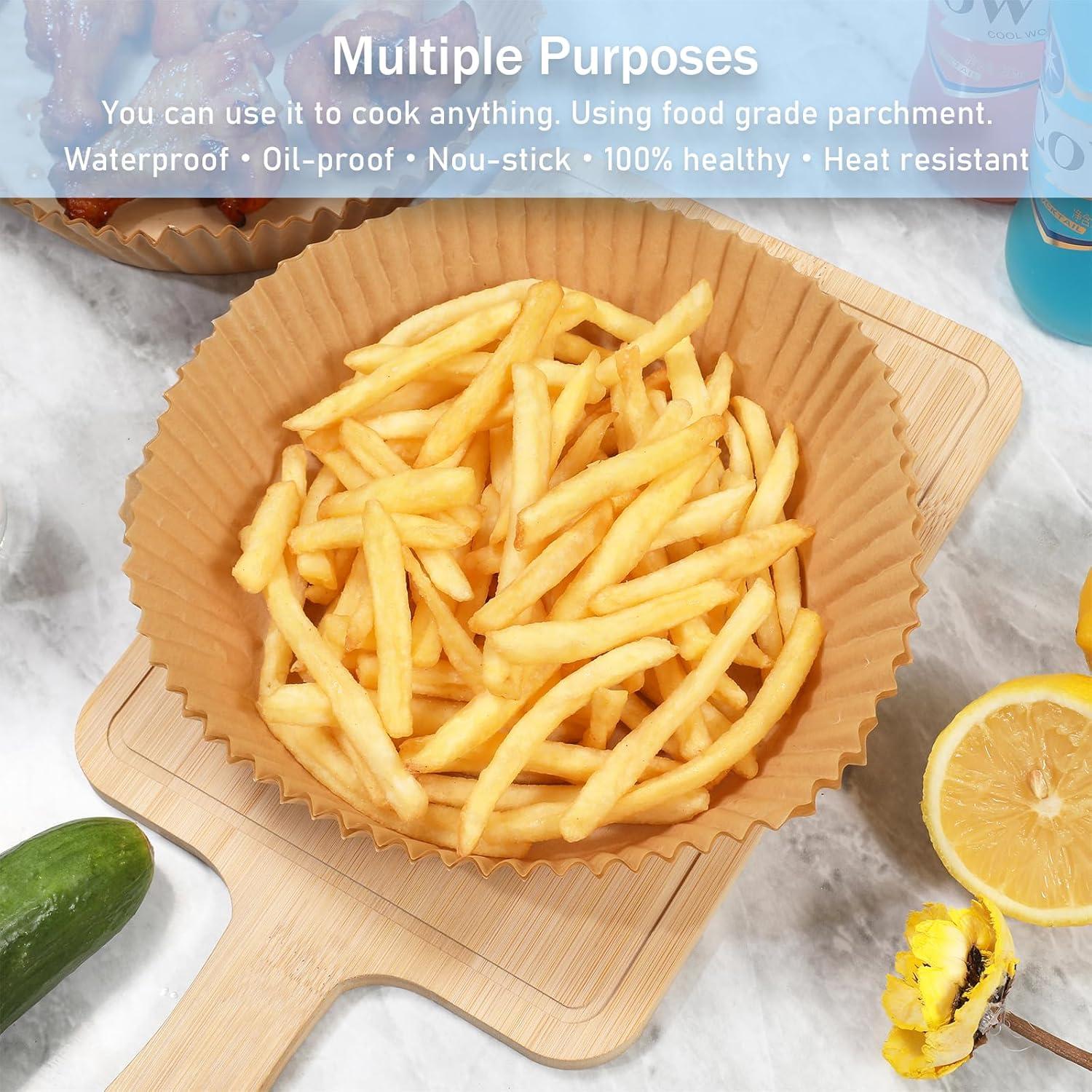 100 Forros de Papel Pergamino Foopama 16.5cm para Freidora de Aire