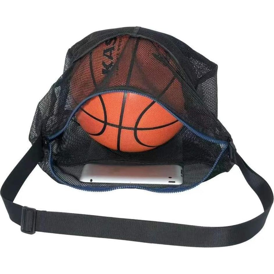 Bolsa de gimnasio Mildbeer mediana malla negra 30x15x30 cm
