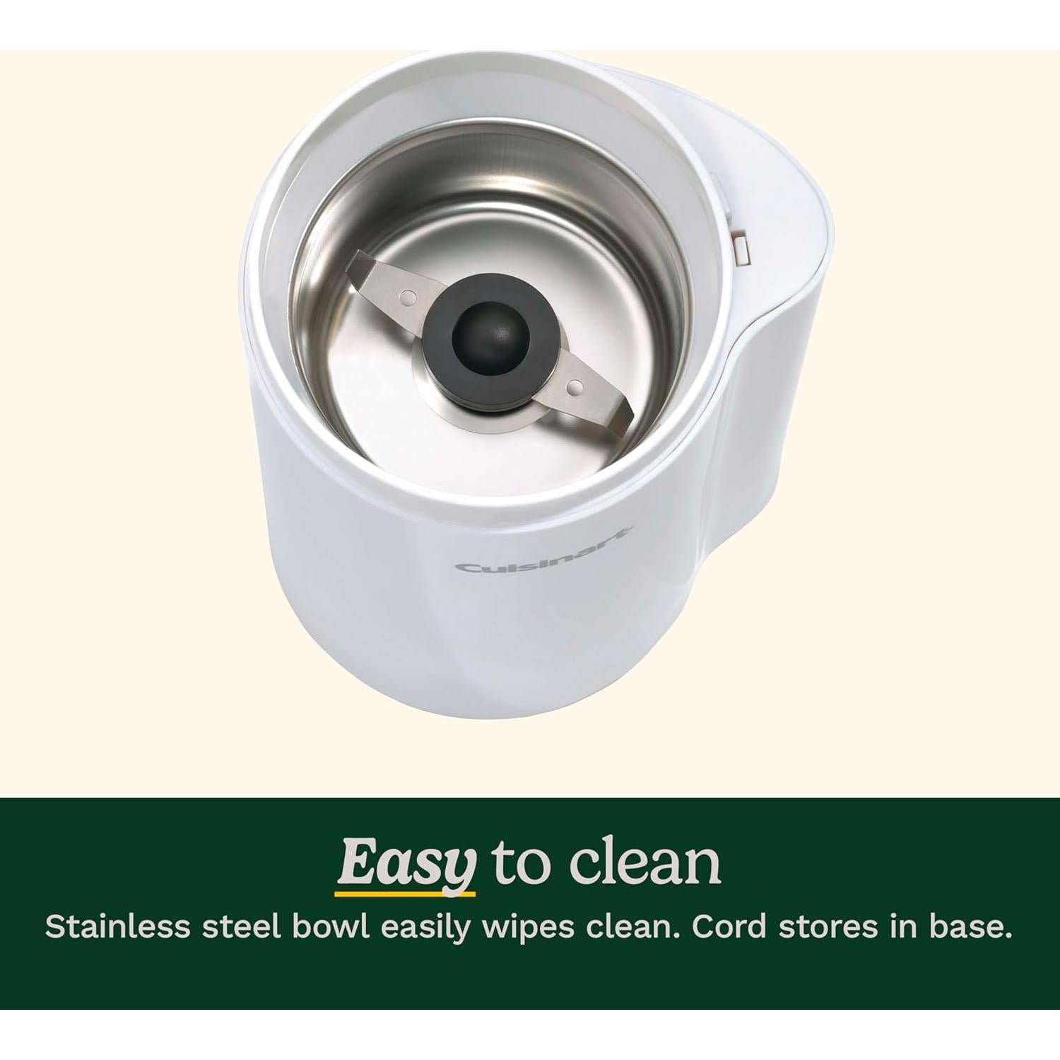 Molinillo de Café Cuisinart DCG-20N Blanco 70g Acero Inoxidable