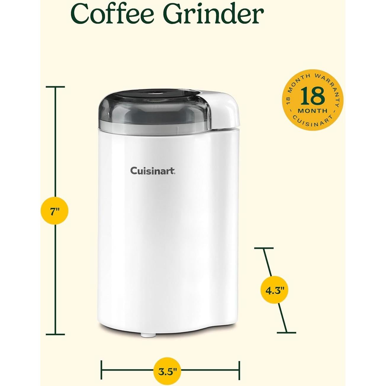 Molinillo de Café Cuisinart DCG-20N Blanco 70g Acero Inoxidable