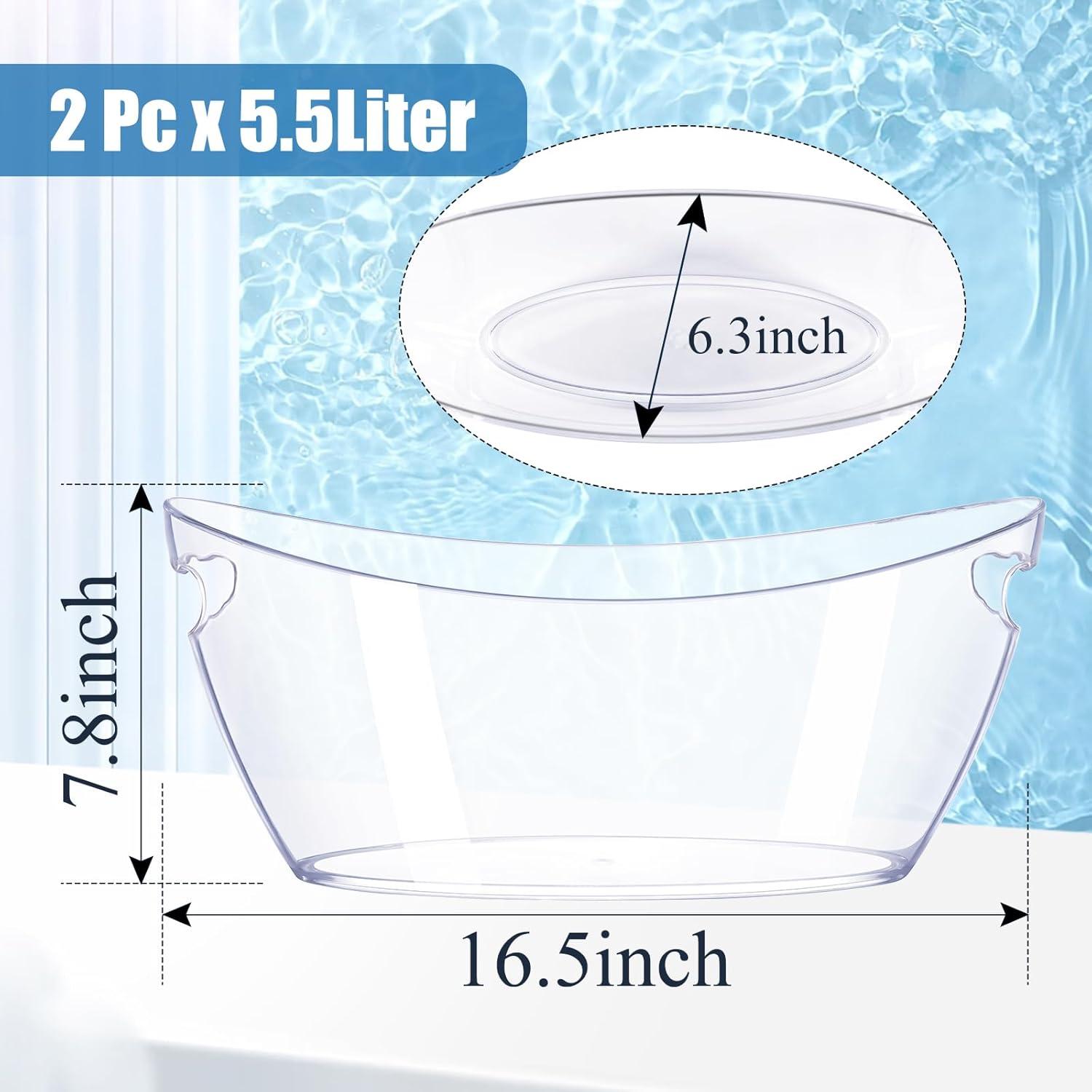 Cubeta de Hielo 5.5L TCHRULES Transparente 2 PCS para Fiestas