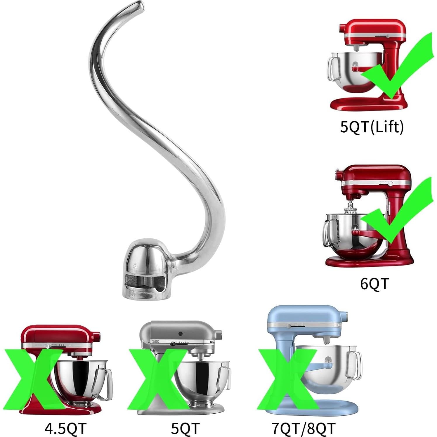 Gancho para masa de acero inoxidable XINBOOGQ 6QT - Amasado eficiente