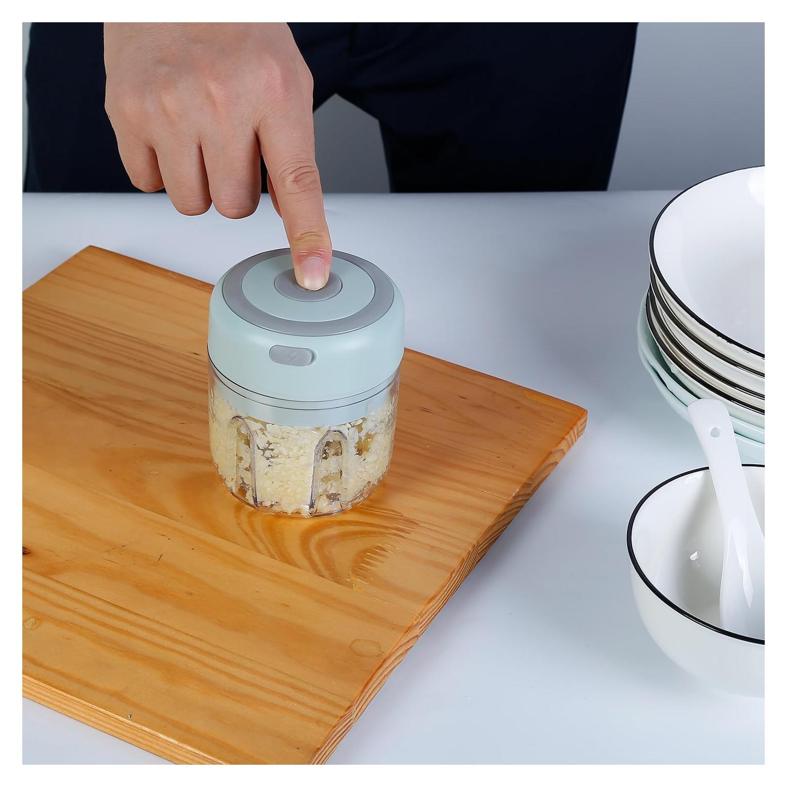 Mini Picador de Ajo Eléctrico 240g Inalámbrico Verde