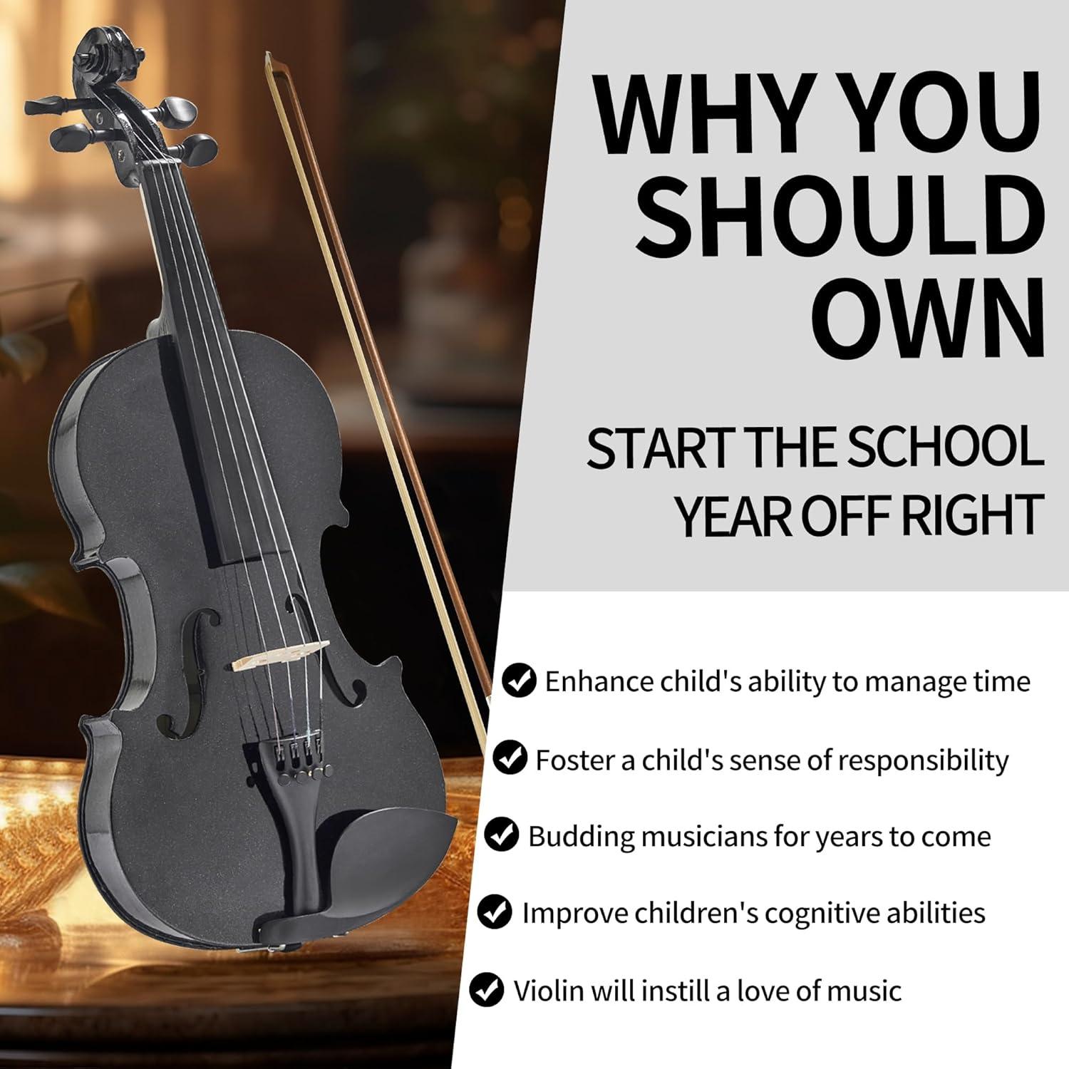 Violín Acústico 1/2 FDT&ENJOY para Principiantes con Accesorios