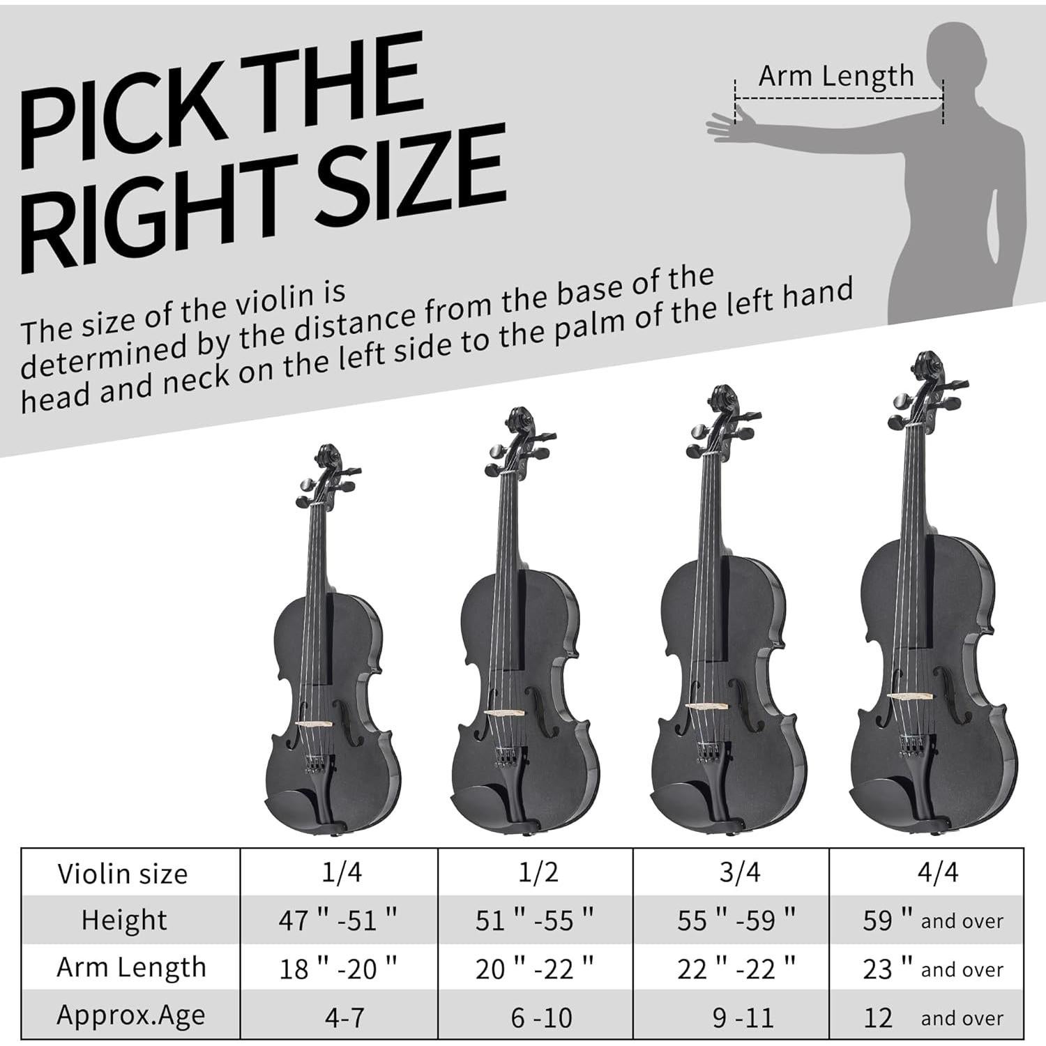 Violín Acústico 1/2 FDT&ENJOY para Principiantes con Accesorios