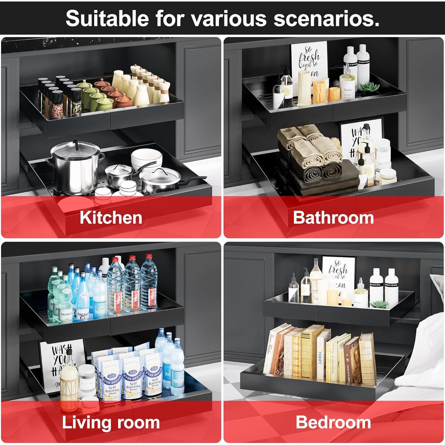 Organizador de Gabinete Expandible ZGO 29.2-49.8cm Negro