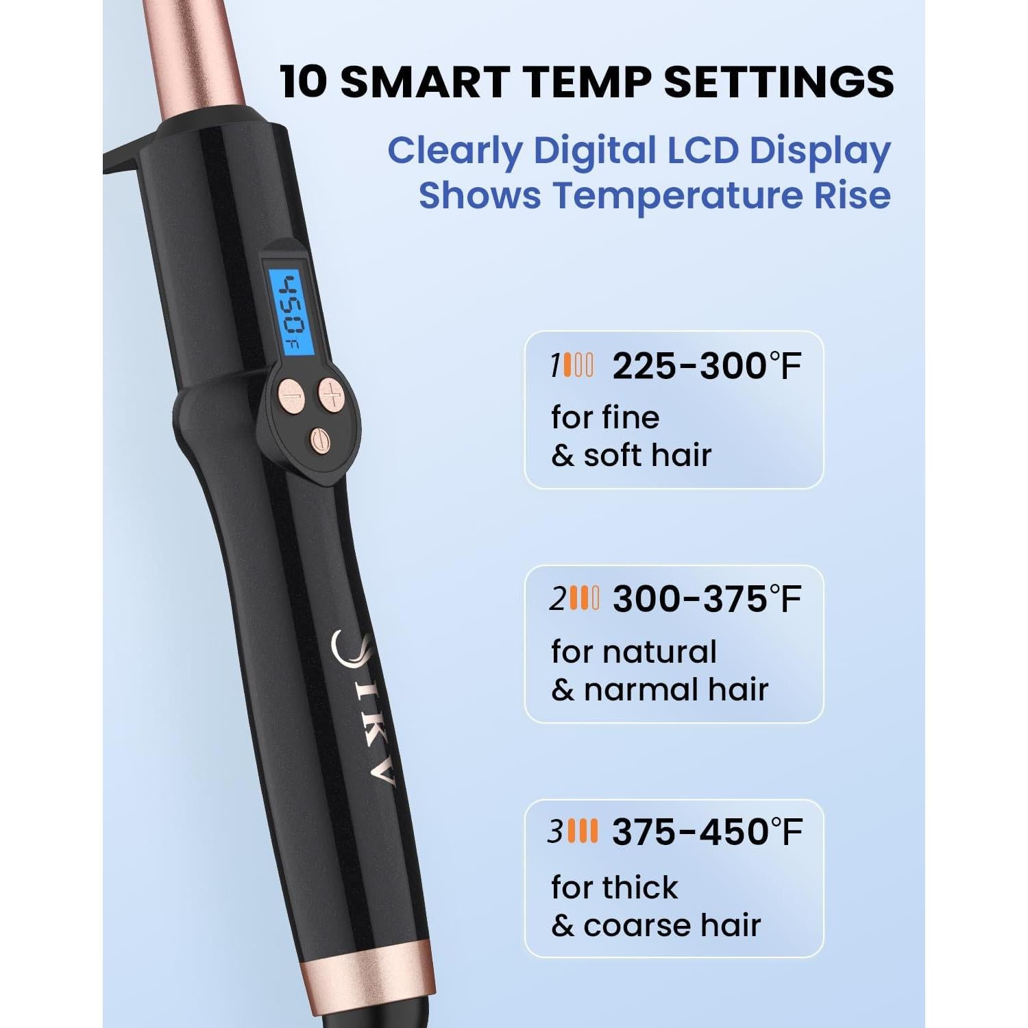 Varita de Rizado Cónica IKV 0.95-1.9 cm Cerámica Doble Voltaje