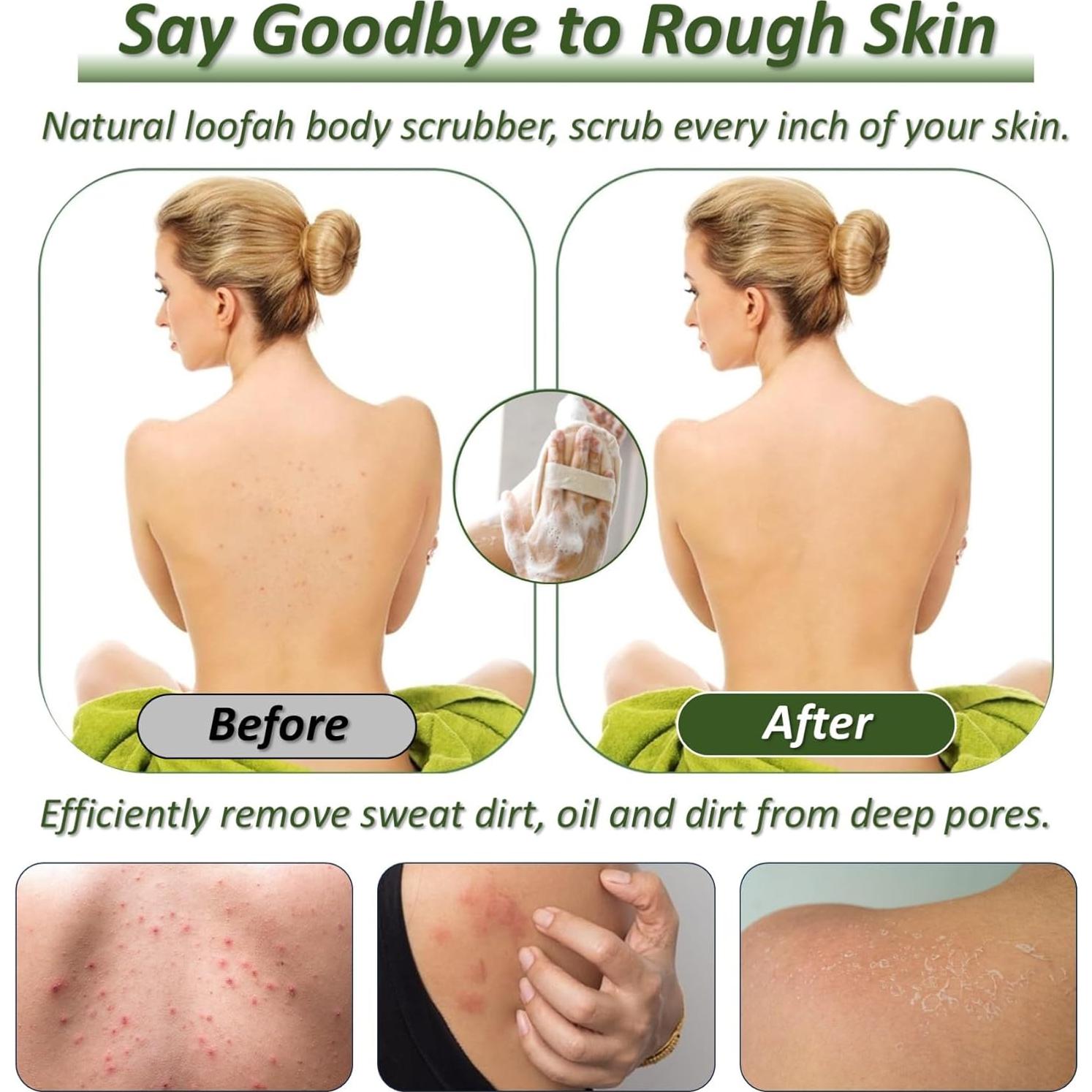 Esponja de Lufa Natural Exfoliante FYRLFB - Paquete de 4 Unidades