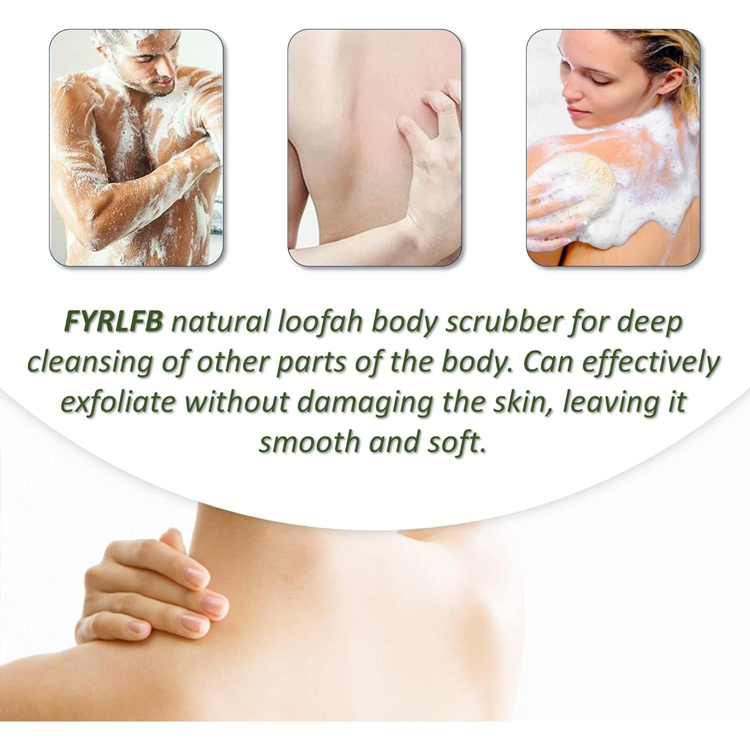 Esponja de Lufa Natural Exfoliante FYRLFB - Paquete de 4 Unidades