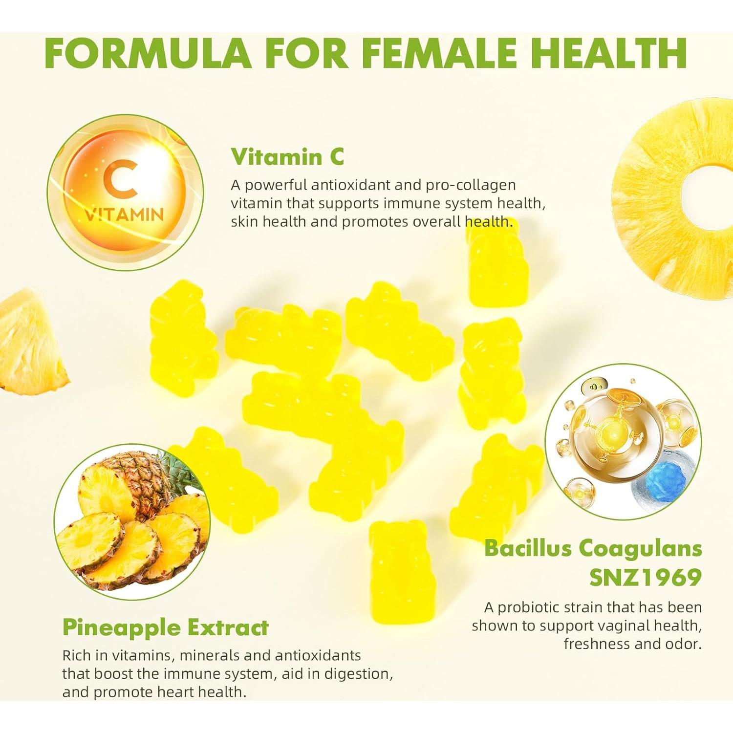 Gominolas de Equilibrio Femenino Softbear 60 Unidades Piña