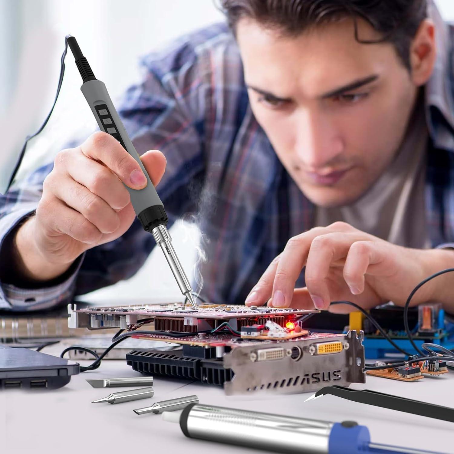 Kit de Soldador Crtsweker 190W con Pantalla LED y Accesorios