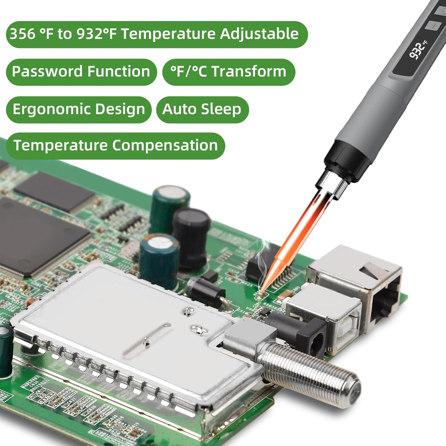 Kit de Soldador Crtsweker 190W con Pantalla LED y Accesorios
