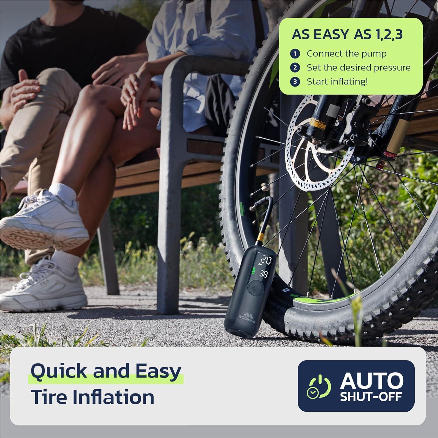 Compresor de Aire Portátil Woowind LP1, 150 PSI, Batería Recargable