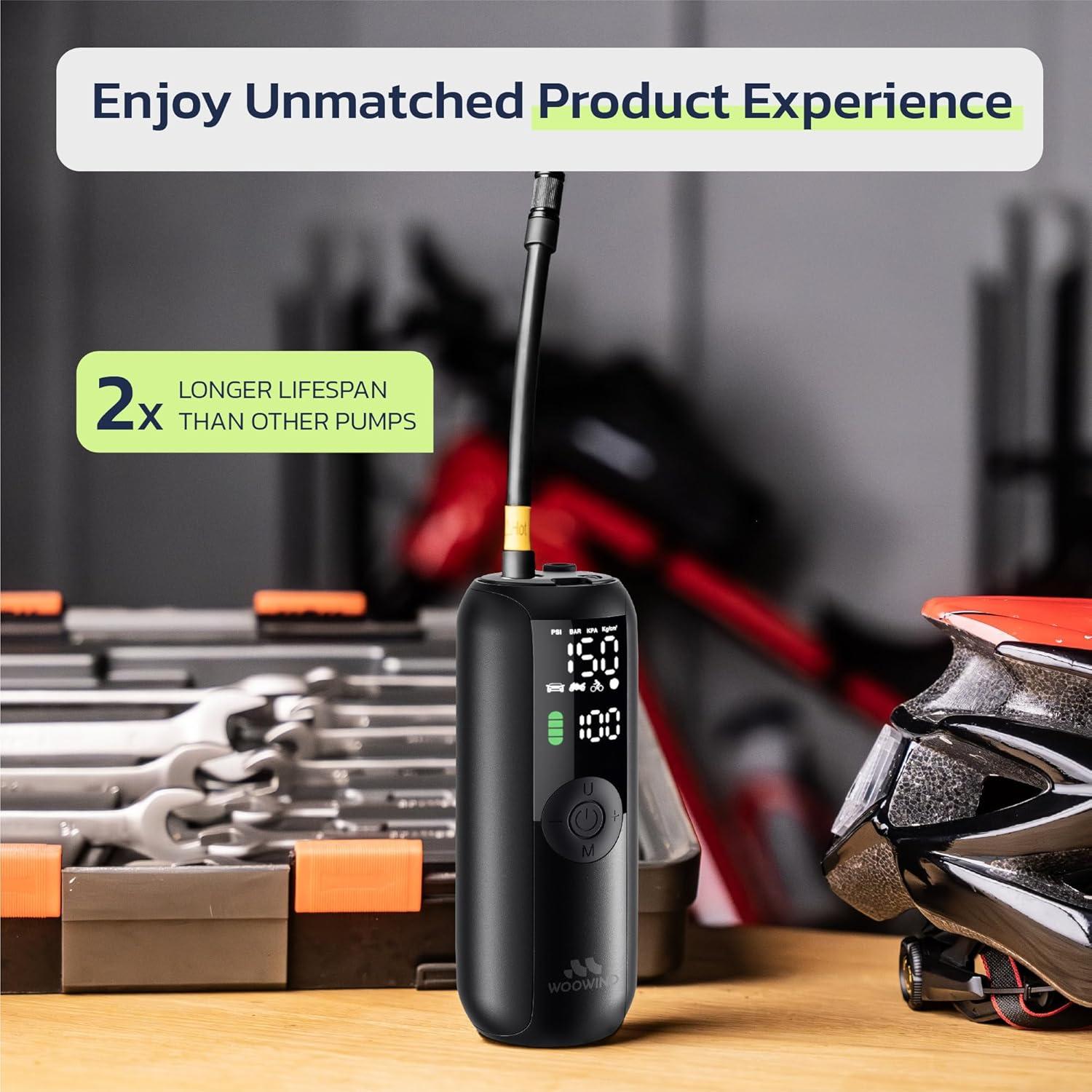 Compresor de Aire Portátil Woowind LP1, 150 PSI, Batería Recargable