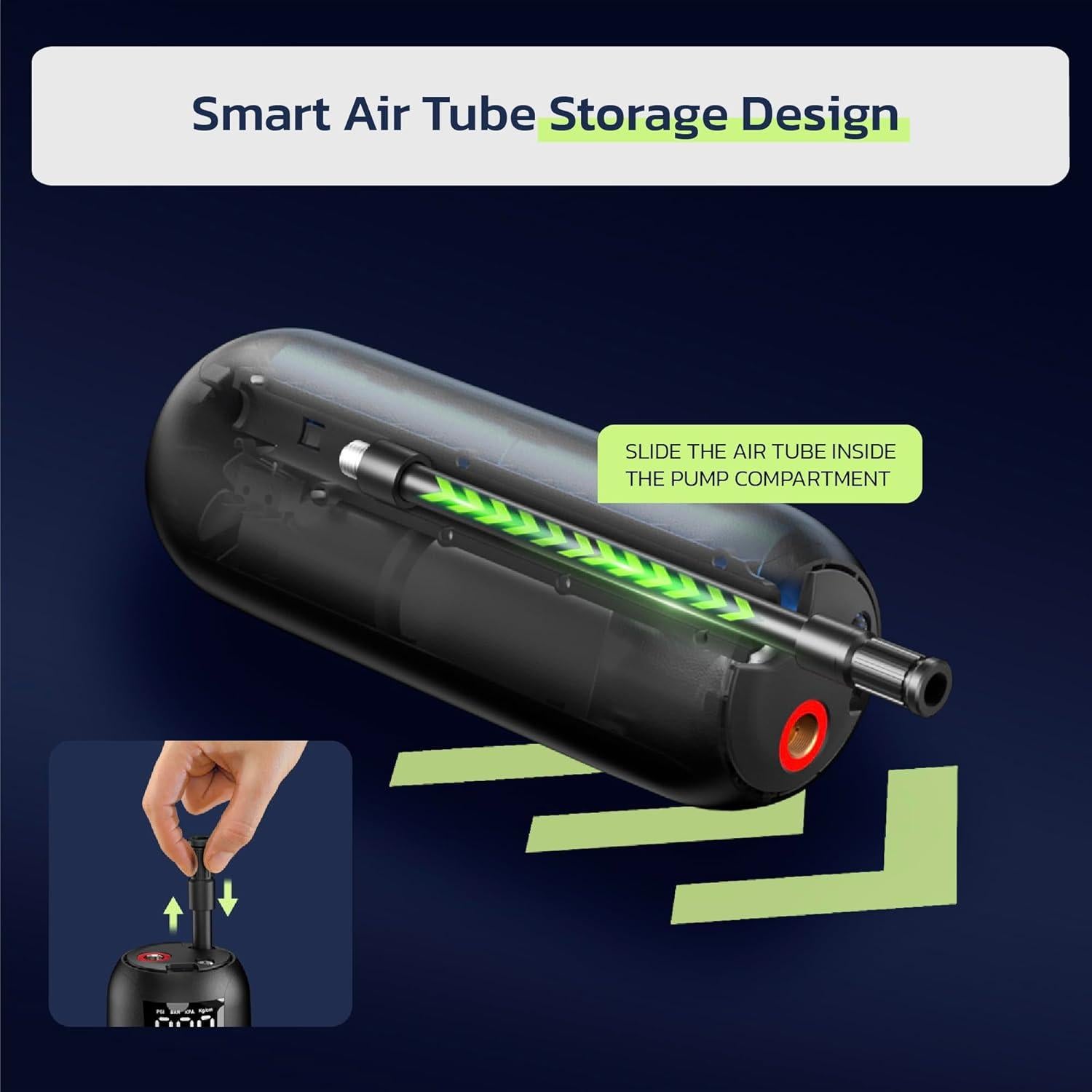 Compresor de Aire Portátil Woowind LP1, 150 PSI, Batería Recargable