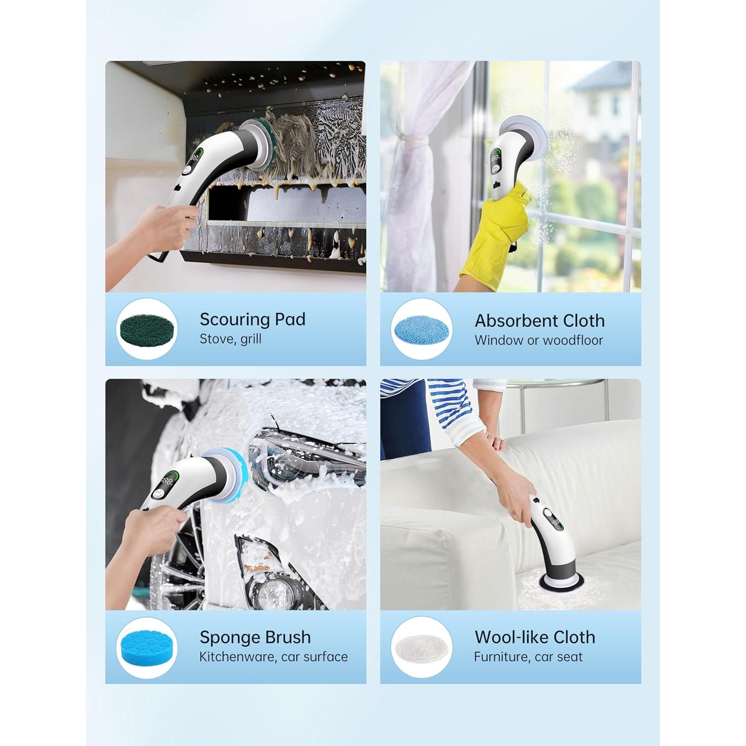 Limpiador Eléctrico de Espín Vaxbree IPX7 8 Cabezas 120 Min