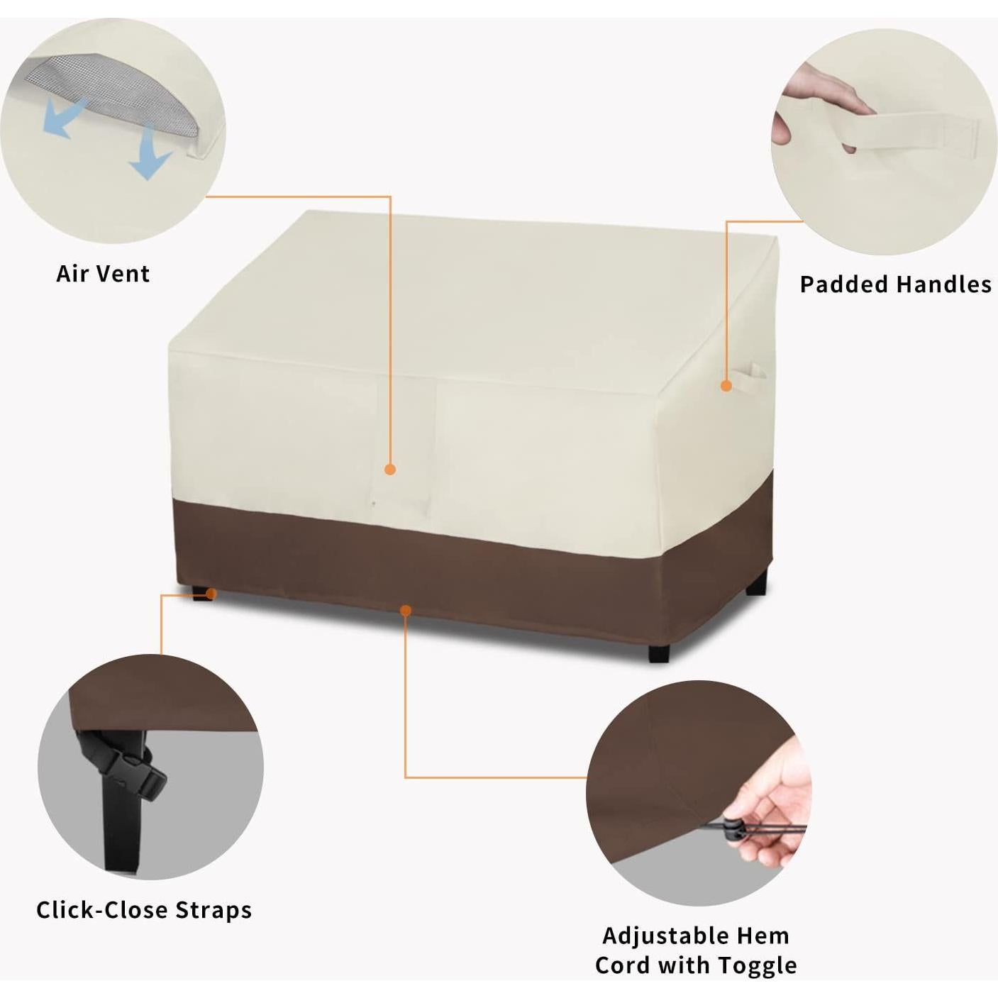 Funda Impermeable para Loveseat Easy-Going 137x97x89 cm Beige/Marrón