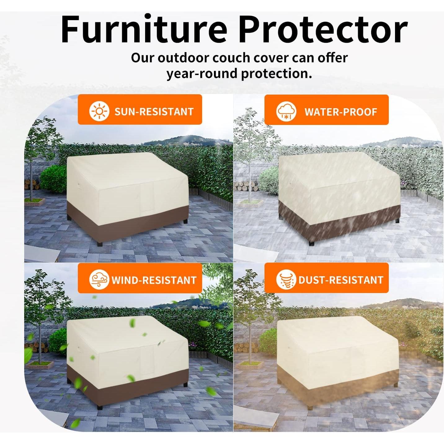 Funda Impermeable para Loveseat Easy-Going 137x97x89 cm Beige/Marrón