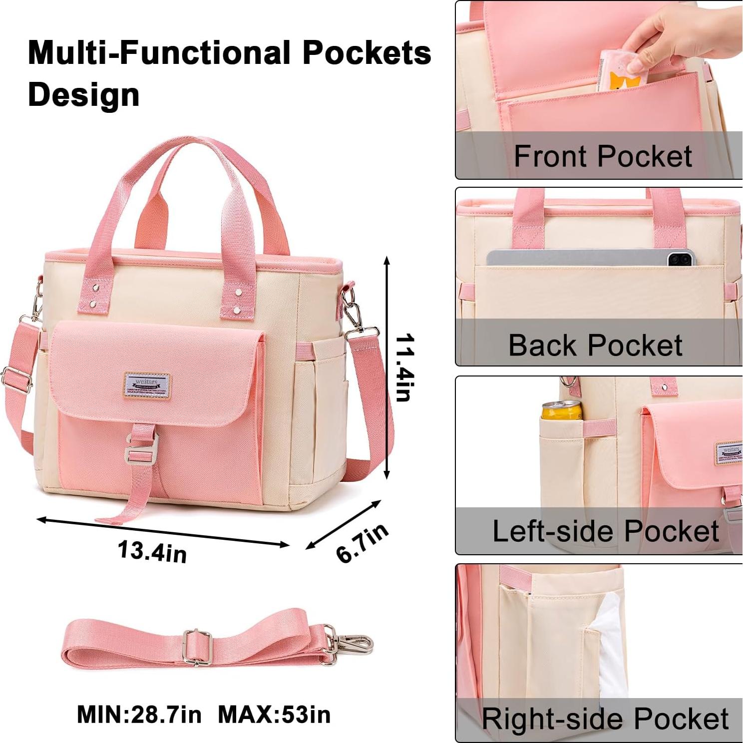 Bolsa de Almuerzo Aislada Weitars 17L Beige/Rosa para Picnic
