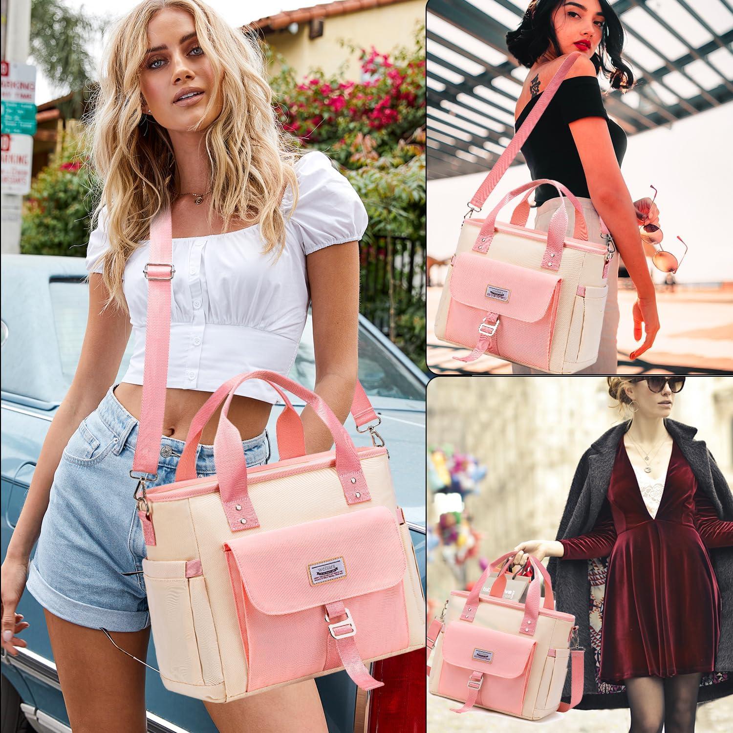 Bolsa de Almuerzo Aislada Weitars 17L Beige/Rosa para Picnic