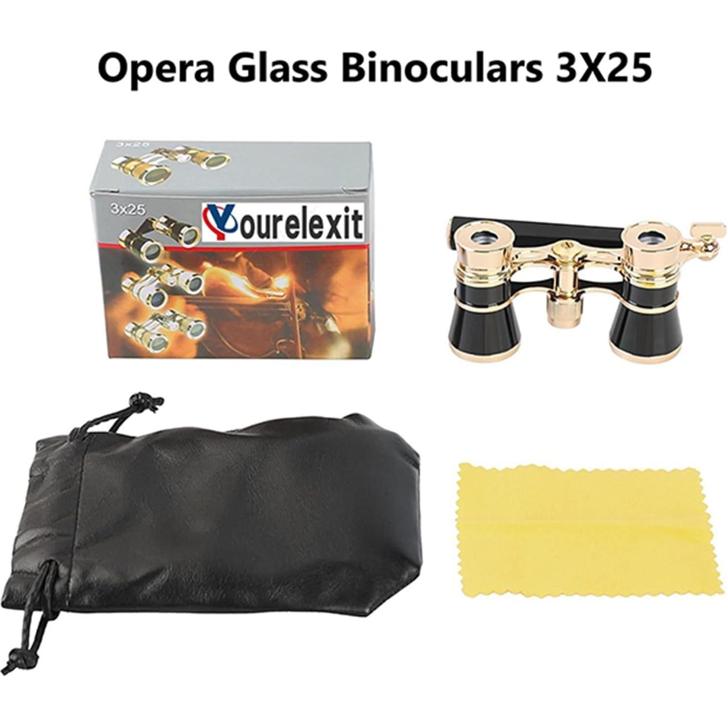 Binoculares de Ópera Yourelexit 3X25 Compactos Plegables