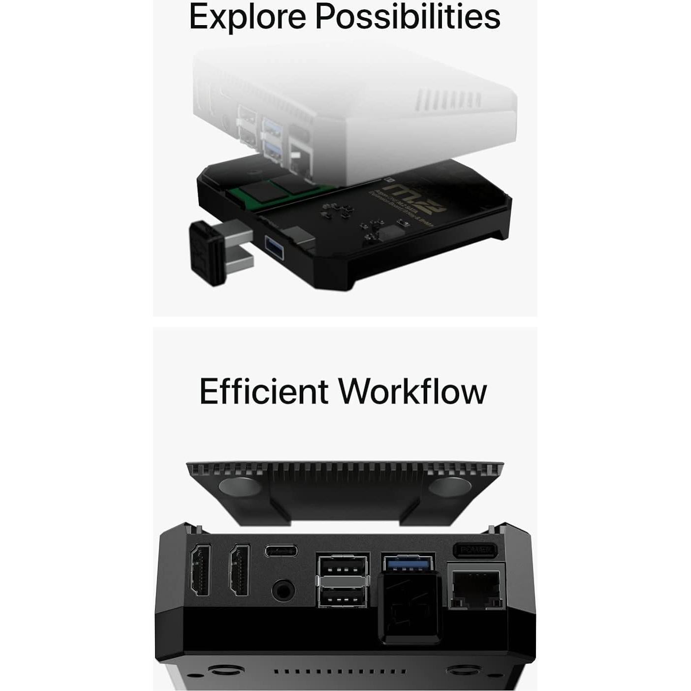 Caja de aluminio Argon ONE M.2 para Raspberry Pi 4 con SSD