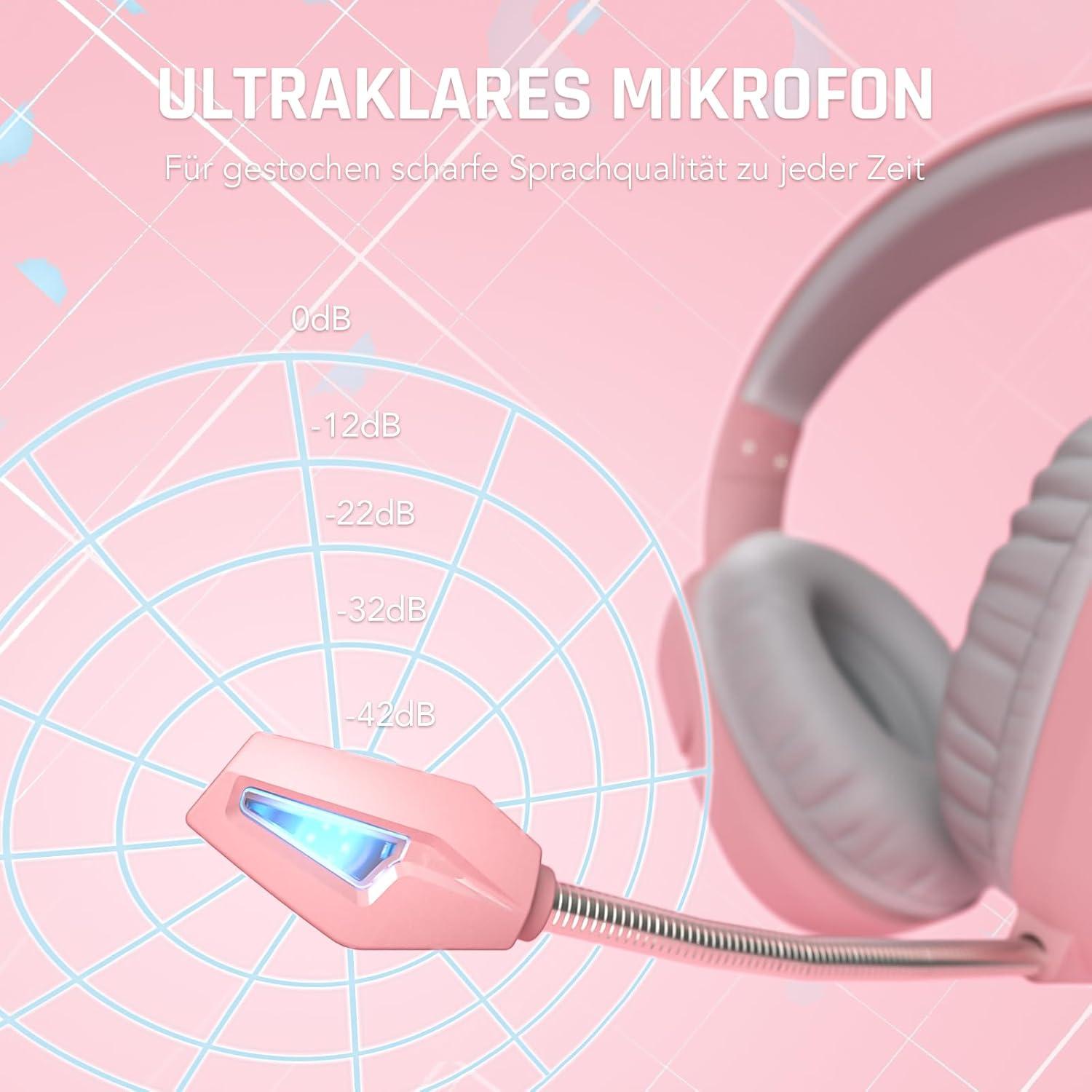 Auriculares Gaming Black Shark BS-X1 Rosa 50mm con Micrófono