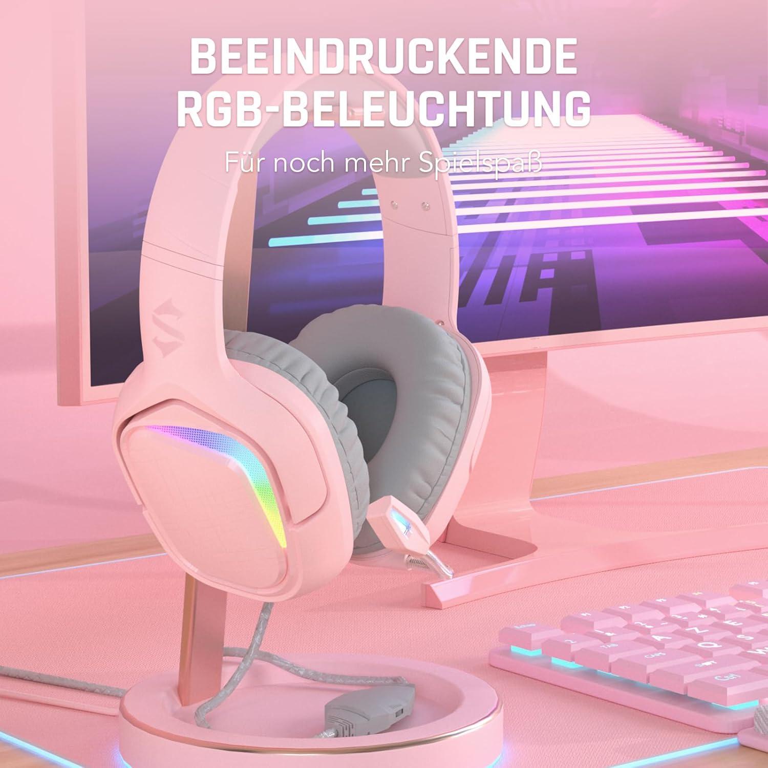 Auriculares Gaming Black Shark BS-X1 Rosa 50mm con Micrófono