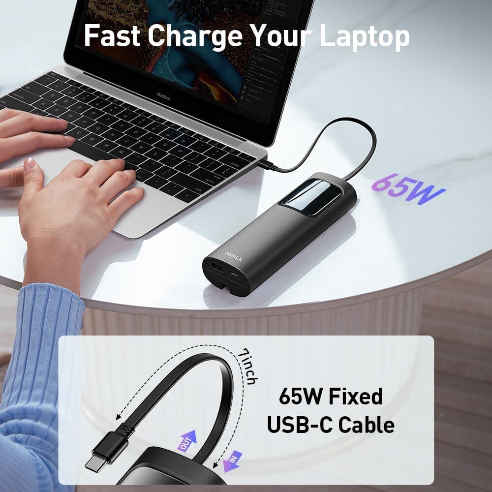 Banco de Energía iWALK 20000mAh 65W Carga Rápida USB-C