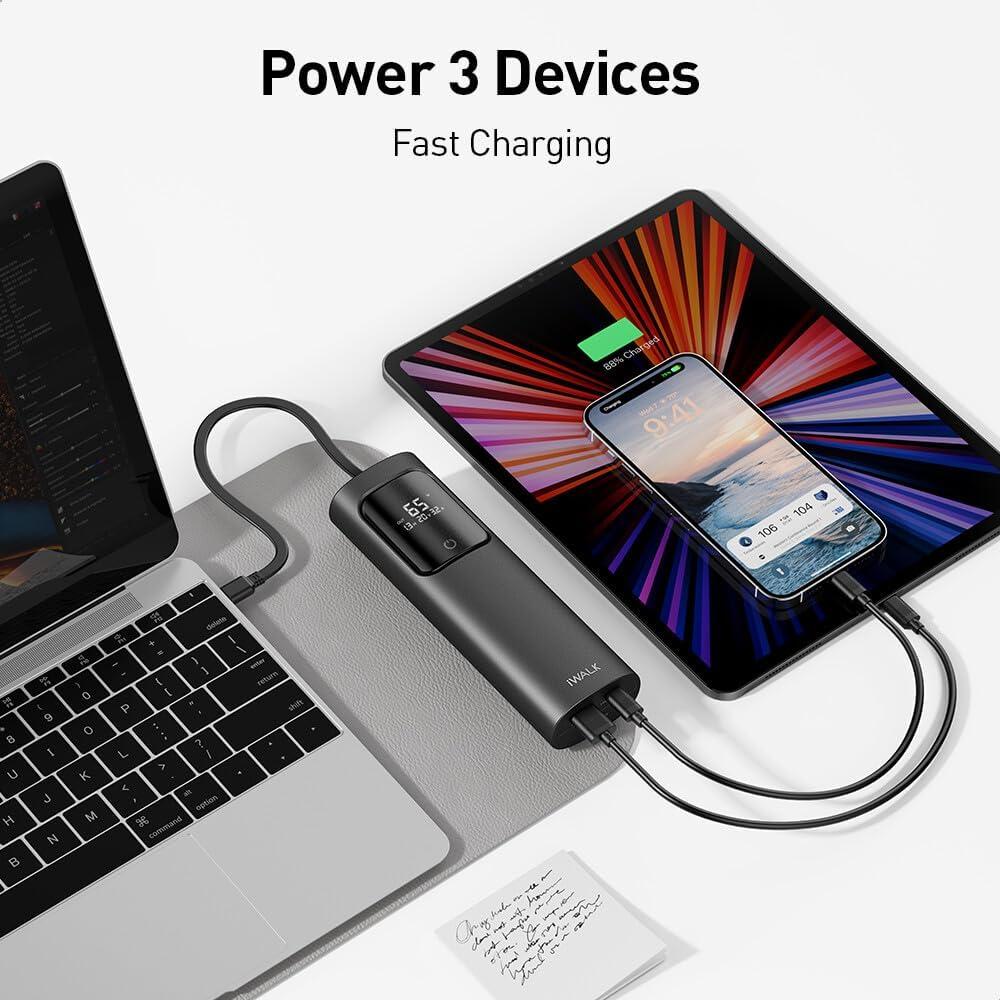 Banco de Energía iWALK 20000mAh 65W Carga Rápida USB-C