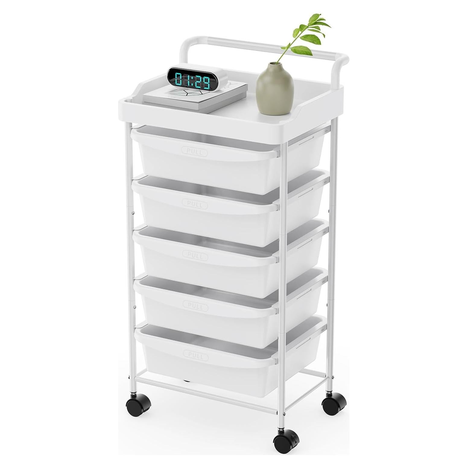 Carro Rodante de Almacenamiento Shrivee 5 Cajones Blanco